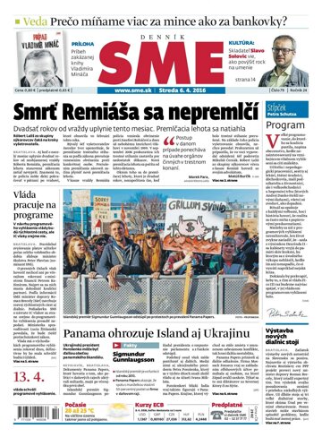 Obálka e-magazínu SME 6.4.2016