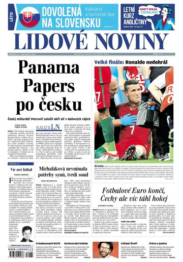 Obálka e-magazínu Lidové noviny 11.7.2016