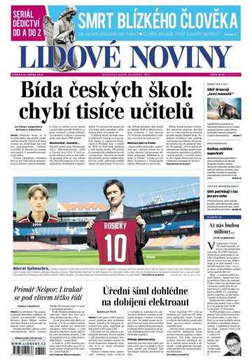 Obálka e-magazínu Lidové noviny 31.8.2016