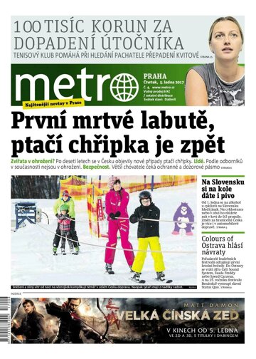 Obálka e-magazínu deník METRO 5.1.2017