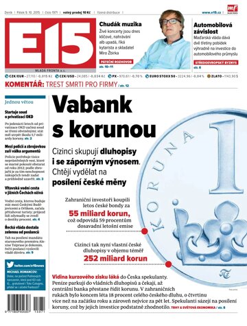 Obálka e-magazínu E15 9.10.2015