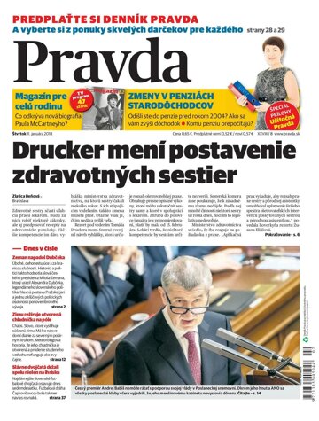 Obálka e-magazínu Pravda 11. 1. 2018