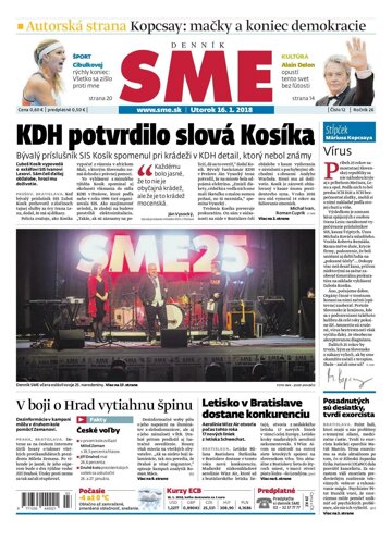 Obálka e-magazínu SME 16.1.2018