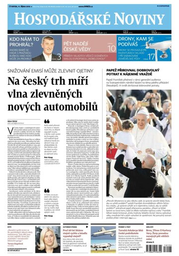 Obálka e-magazínu Hospodářské noviny 196 - 11.10.2018