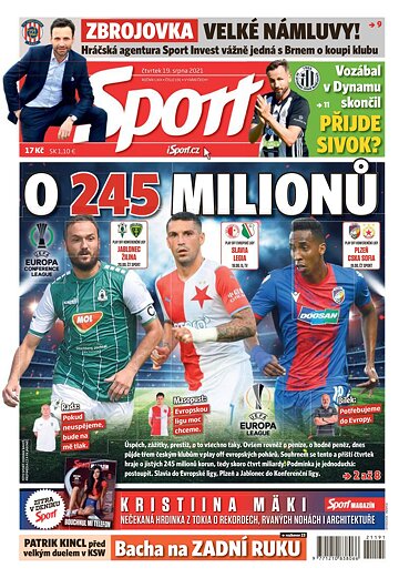 Obálka e-magazínu Sport 19.8.2021