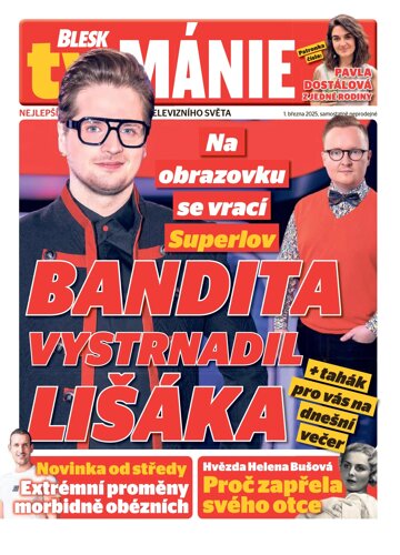 Obálka e-magazínu Blesk Tv manie 1.3.2025