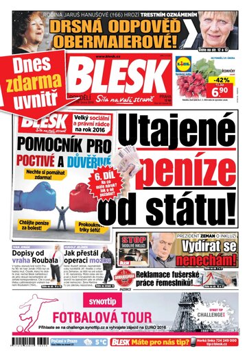 Obálka e-magazínu Blesk 29.2.2016