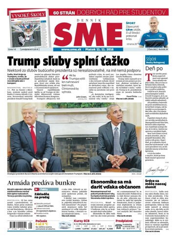 Obálka e-magazínu SME 11.11.2016