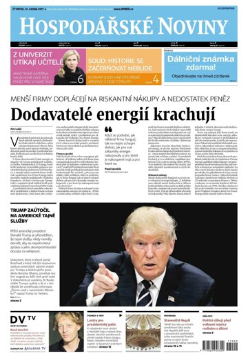 Obálka e-magazínu Hospodářské noviny 009 - 12.1.2017