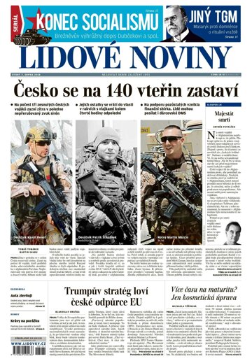 Obálka e-magazínu Lidové noviny 7.8.2018