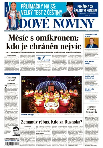 Obálka e-magazínu Lidové noviny 29.1.2022