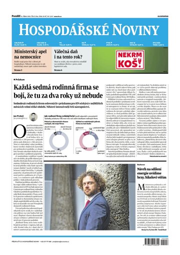 Obálka e-magazínu Hospodářské noviny 206 - 24.10.2022