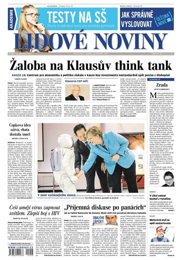 Obálka e-magazínu Lidové noviny 10.3.2015