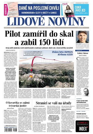 Obálka e-magazínu Lidové noviny 27.3.2015