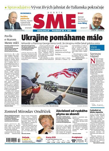 Obálka e-magazínu SME 30.3.2015