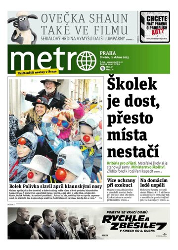 Obálka e-magazínu deník METRO 2.4.2015