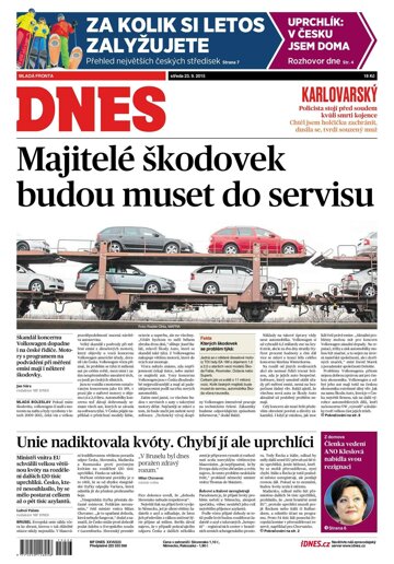 Obálka e-magazínu MF Dnes 23.9.2015