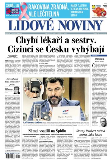 Obálka e-magazínu Lidové noviny 9.11.2015