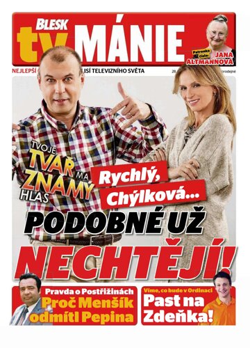 Obálka e-magazínu Blesk Tv manie 28.5.2016