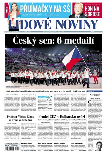 Obálka e-magazínu Lidové noviny 10.2.2018