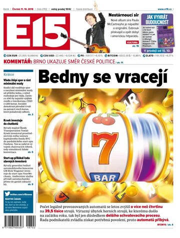 Obálka e-magazínu E15 11.10.2018