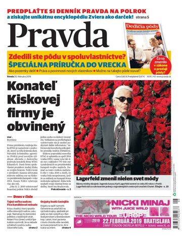 Obálka e-magazínu Pravda 20. 2. 2019