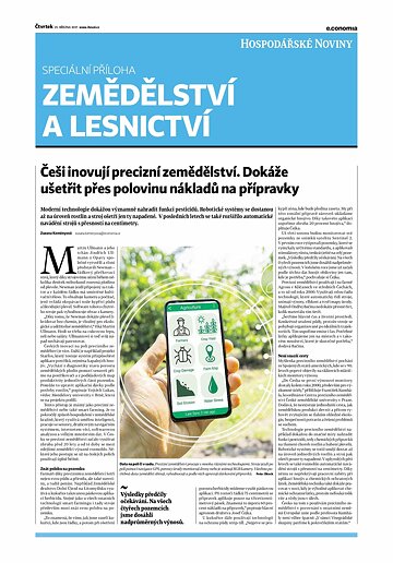 Obálka e-magazínu Hospodářské noviny - příloha 059 - 25.3.2021 příloha Zemědělství a lesnictví