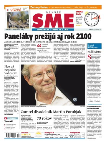 Obálka e-magazínu SME 28.3.2015