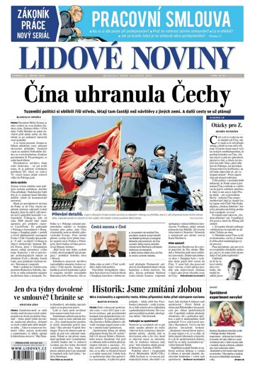 Obálka e-magazínu Lidové noviny 31.8.2015