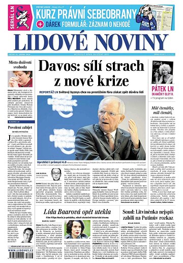 Obálka e-magazínu Lidové noviny 22.1.2016