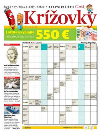 Obálka e-magazínu Krížovky 19. 3. 2016