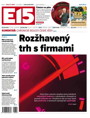 Obálka e-magazínu E15 7.8.2018