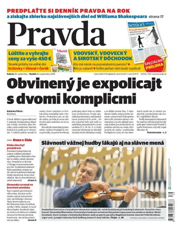 Obálka e-magazínu Pravda 29.9.2018