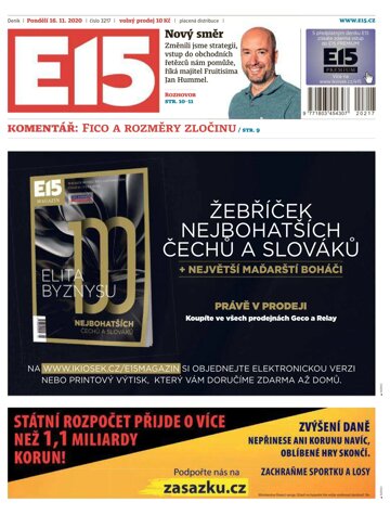 Obálka e-magazínu E15 16.11.2020