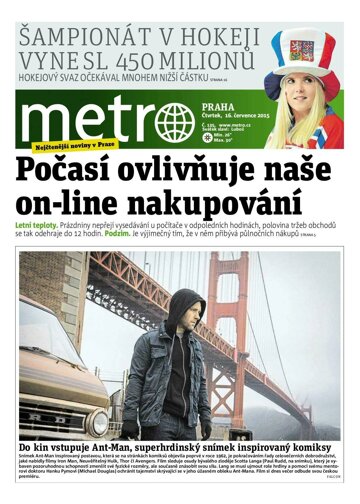 Obálka e-magazínu deník METRO 16.7.2015