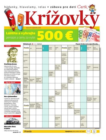 Obálka e-magazínu Krížovky 19.9.2015