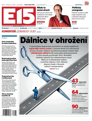 Obálka e-magazínu E15 27.1.2016