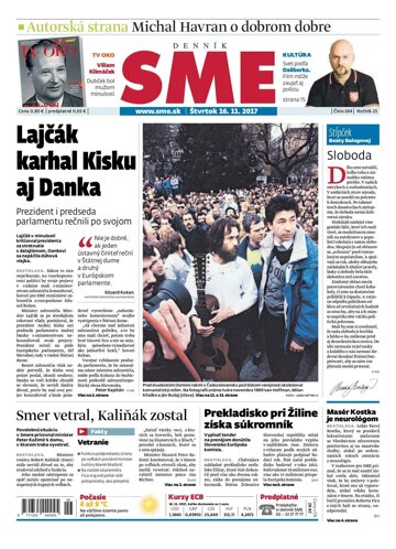 Obálka e-magazínu SME 16.11.2017