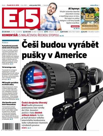 Obálka e-magazínu E15 20.8.2018