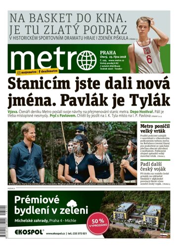 Obálka e-magazínu deník METRO 23.10.2018