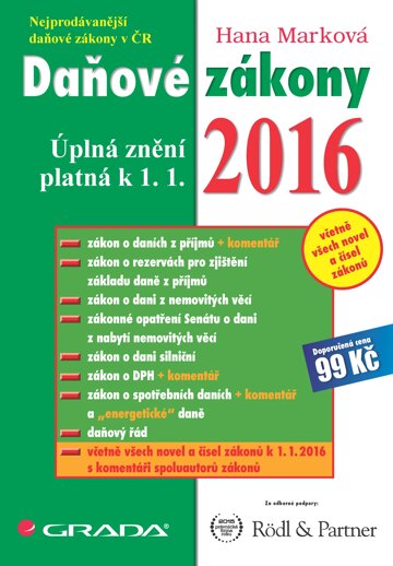 Obálka knihy Daňové zákony 2016