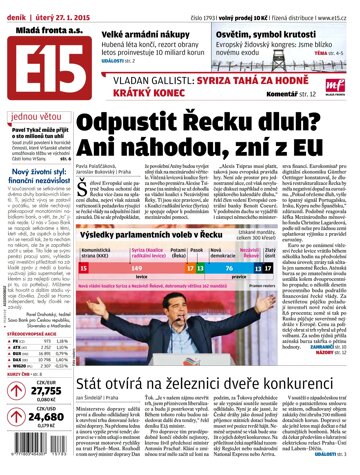 Obálka e-magazínu E15 27.1.2015