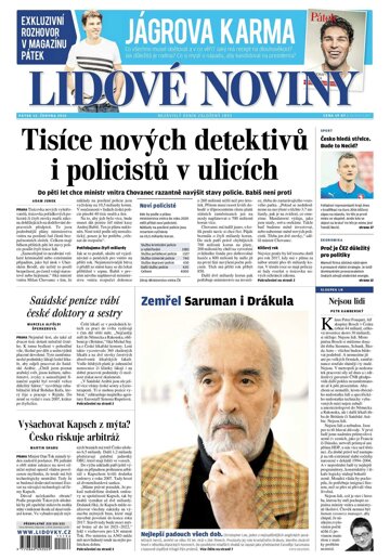 Obálka e-magazínu Lidové noviny 12.6.2015