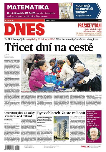 Obálka e-magazínu MF Dnes 9.9.2015