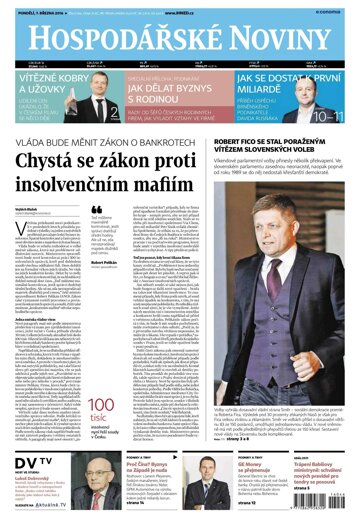 Obálka e-magazínu Hospodářské noviny 046 - 7.3.2016