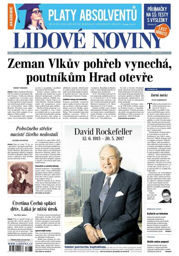 Obálka e-magazínu Lidové noviny 21.3.2017