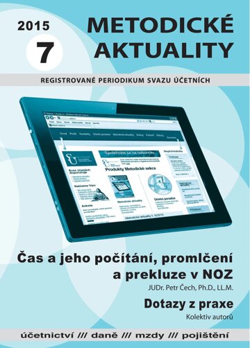 Obálka e-magazínu Metodické aktuality Svazu účetních 7/2015