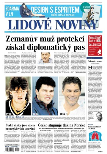 Obálka e-magazínu Lidové noviny 7.10.2015