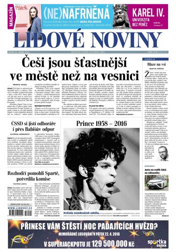 Obálka e-magazínu Lidové noviny 22.4.2016