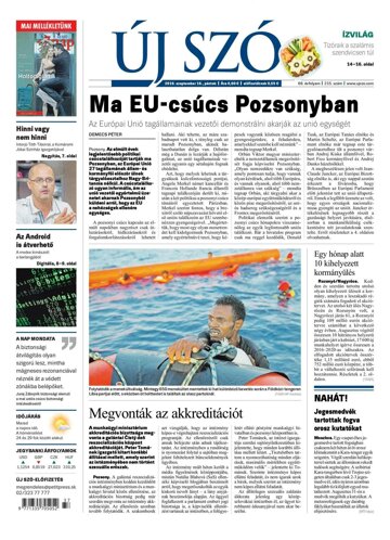 Obálka e-magazínu Új Szó 16.9.2016